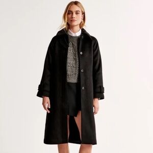 Abercrombie Wool-Blend Funnel Neck Coat